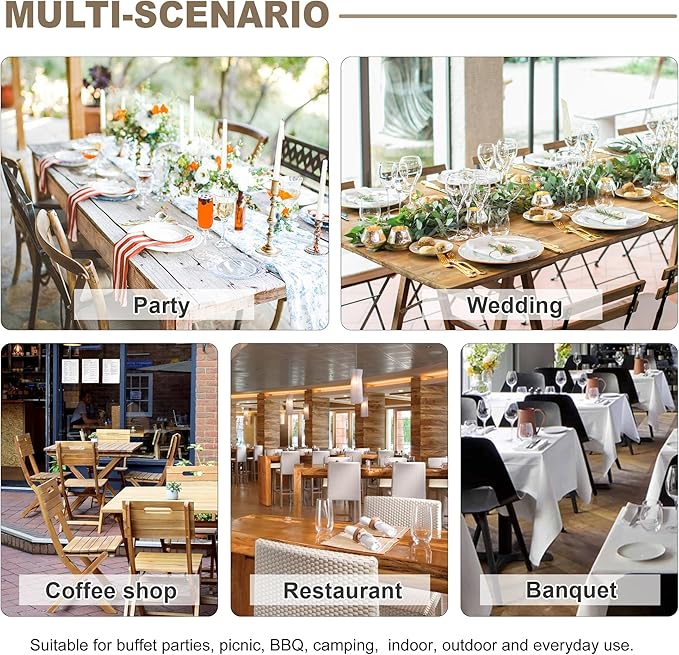 sancua 10 Pack White Tablecloth 60 x 84 Inch, Rectangle Table Cloth for 4ft Tables - Stain and Wrinkle Resistant Washable Polyester Table Cover for Dining Wedding Banquet Party Buffet Restaurant