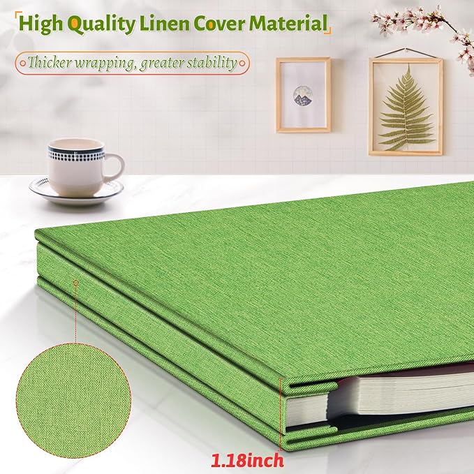 Photo Album Self Adhesive Scrapbook,Large Photo Book for 4x6,5x7,8x10 Pictures,DIY Album for Baby Wedding Family Travel Birthday,with Metallic Pen and Scraper