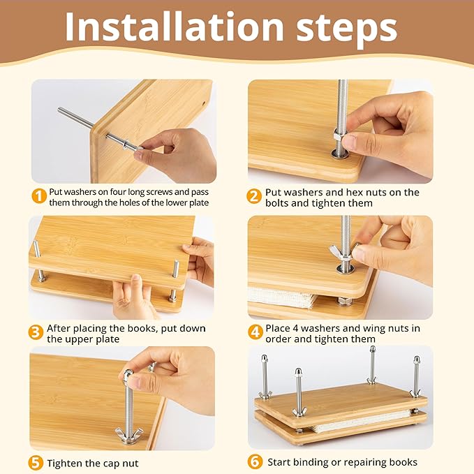 pamctry 50 Pcs Book Binding Kits for Beginners - Complete DIY Kit with Tools & Instructions, 11.6 x 7.8 Inches