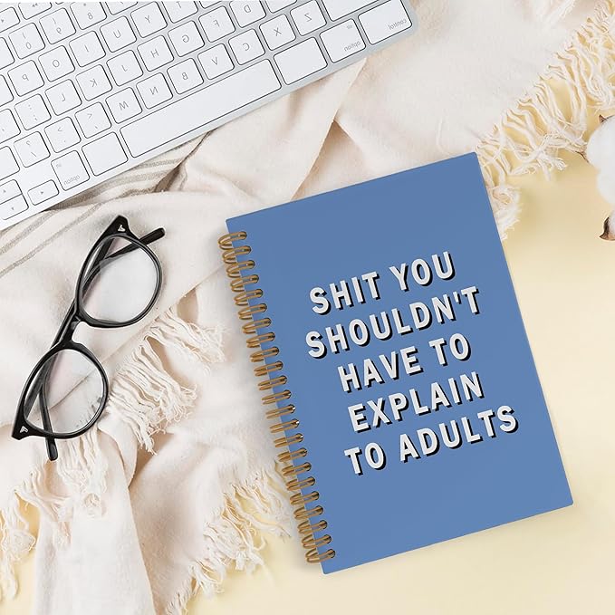 Funny Snarky Spiral Notebook, Funny Humor Journal Notebook for Coworkers, Blue Notebooks for School Work, Sarcastic Office Supplies Gifts for Women Men, Snarky Notebooks, 5.5x8.3 Inch