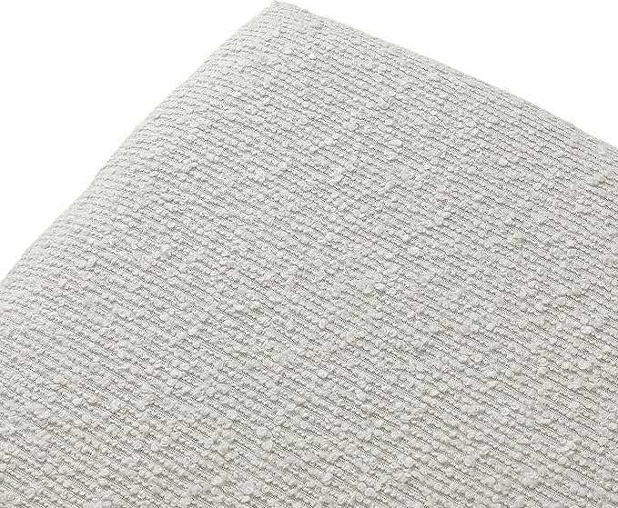 Joveco Small Foot Stool Ottoman, Cotton Line Square Footstool Upholstered Footrest Foot Rest for Chair, Under Desk, Office, Living Room, Pinstripe White