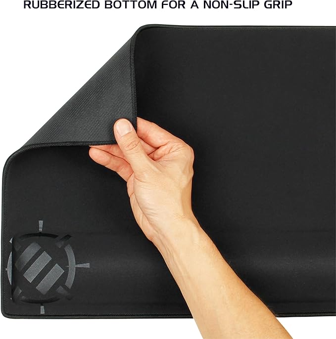 ENHANCE XXL Large Mouse Pad for Desk with 2XL Ergonomic Memory Foam Wrist Rest Support (31.5 x 13.78 x 1 inches) - Desk Pad with Anti-Fray Stitching & Soft Cushion Mat Surface, Designed in The U.S.