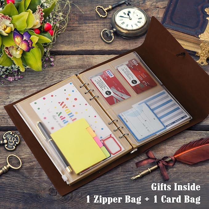 Leather Journals Notebooks with Blank Pages, Vintage Refillable Journal for Writing, Personal Travel Diary Art Sketchbook to Write in, Gifts for Women, Men, Teen Girls and Boys, 160 Pages A5 (Red)