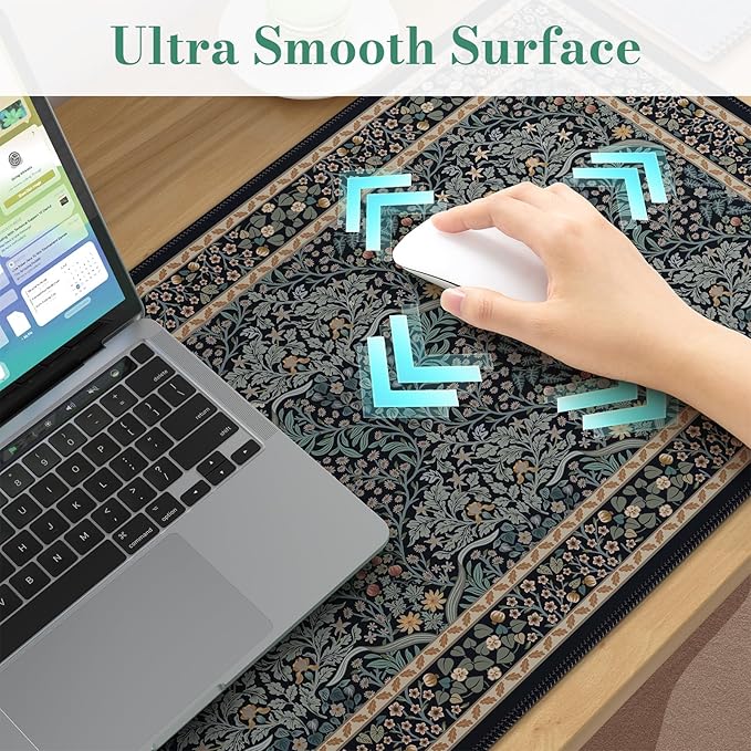 iCasso Desk Cover Mat, Office Mouse Pad, Desk Protector Mat, Extra Large Matt for Desktop,Anti-Slip XXL Big Mousepad with Stitched Edges for Computer Keyboard
