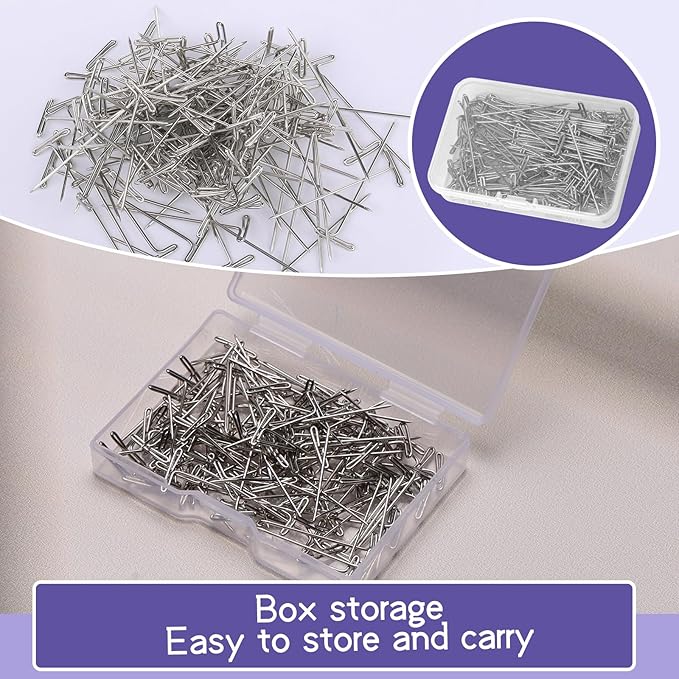 1Inch 120 Pcs T Pins, Sewing Pins for Wigs, Blocking Knitting, Modelling, Wig Making and Crafts, Stainless Steel Head Pins for Sewing and Craft, Jewelry Making