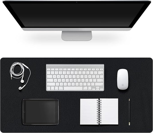 Leather Desk Pad Protector,Non-Slip Desk Pad,on-Slip PU Leather Large Mouse Pad,Easy Clean Desk Protecor Mat,Writing Pad for Office Work/Home/Decor(Black, 47.2" x 17")