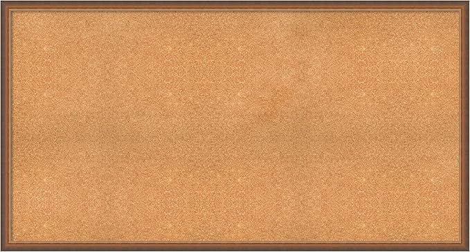 Amanti Art Natural Cork Board for Wall, 32x60 Vision Board with Bronze Frame, Oversize Corkboard Office Decor for Home Organization, Modern Corkboard Pinboard to Display Items for Home Organization