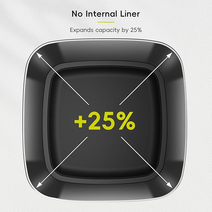 EKO EcoSmart Tall and Large Kitchen Trash Can, 80L/21.1G High Capacity, Touchless Soft Square Motion Sensor Garbage Can, Brushed Stainless Steel