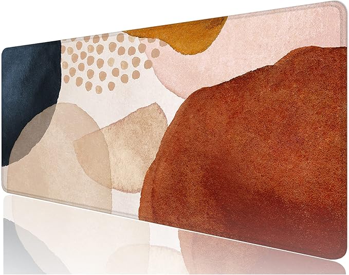Desk Mat, 32" x 12" XXL Extended Large Gaming Mouse Pad, Desktop Decor Desk Pad, Cute Men Women Office Supplies and Accessories, XL Mouse Mat for Laptop & Keyboard, Modern Abstract Art