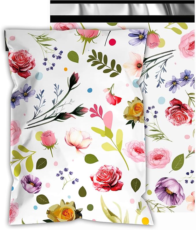 Poly Mailers 12x15.5 Inch 50 Pcs - Bud Printed Shipping Bags, 2.4mil Thickness, Waterproof and Tear Resistant Mailing Envelopes, Self-Sealing Packaging Bags for Small Business