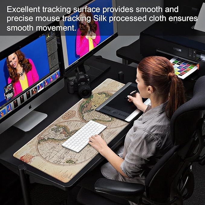 Professional Gaming Mouse Pad XXL & Computer Large Mouse Pad Table Mat(35.4x15.7x0.1IN, Ball)