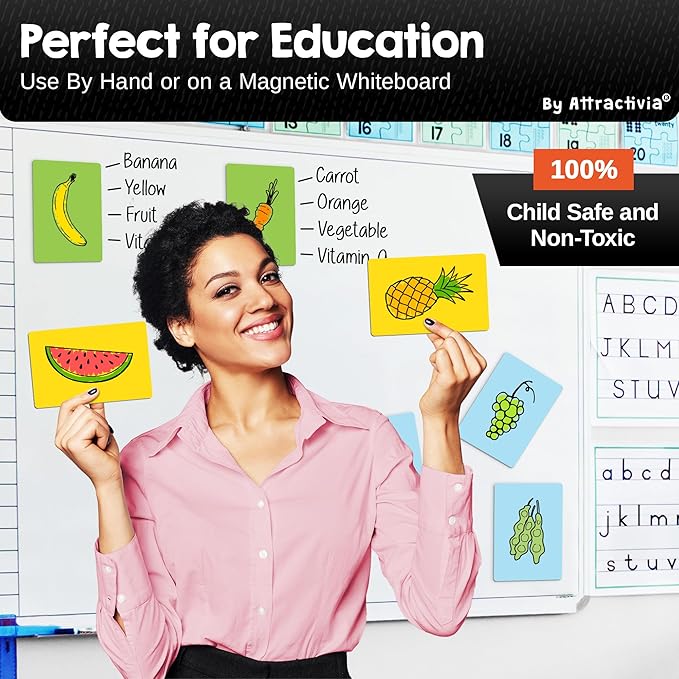 Dry Erase Magnetic Labels 5.6 x 3.7 in, Solid Colors, Large Dry Erase Magnets, 36-Pack, Colored Erasable Write-On All-Purpose Labels, for Office, Education, Home, Whiteboard