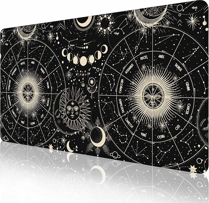 Moon Phases Desk Mat Mouse Pad Large Desk Pad Desk Mats On Top of Desks Laptop Computer Keyboard Mouse Mat Full Desk Gaming Mousepad XXL 31.5X15.7 inch Deskpad Deskmat Cute Desk Accessories