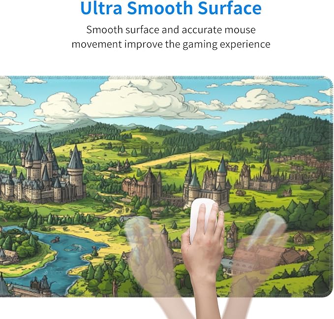Anime Castle Desk Mat Large Gaming Mouse Pad Anime Castle Extended Mousepad Big in Laptop Computer Mouse Keyboard Mat for Office Desk Decor 31.5x12 in