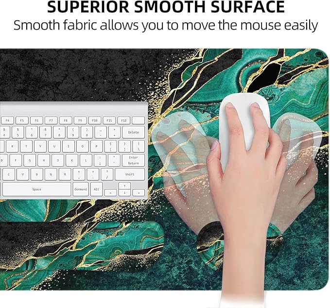 LATEEFAH Desk Mat, Mouse Pad with Wrist Rest, 4-in-1 Large Mouse Pads for Desk, Ergonomic Mouse Pad and Keyboard Wrist Rest Gaming Keyboard Mat for Office, Home