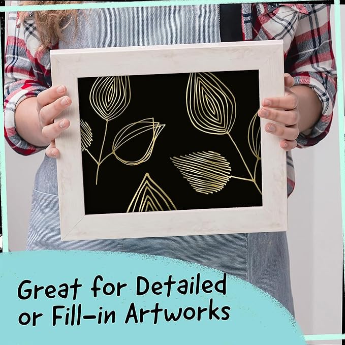 4 Dual Tip Gold Paint Pen Metallic - Fine Tip & Medium Acrylic Paint Markers - Gold Marker for Metal, Wood, Rock Painting, Canvas, Ceramic, Glass, Fabric, Leaf and Plastic - Water-based Ink