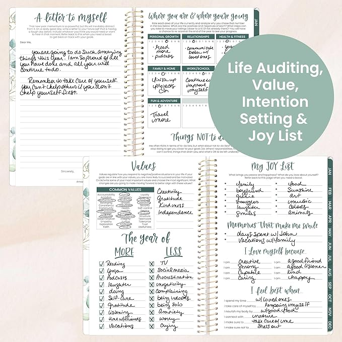 bloom daily planners 2026 Planner (January - December) Calendar Year Organizer - 5.5” x 8.25” - Weekly & Monthly Agenda Book with Stickers & Bookmark - Eucalyptus, White