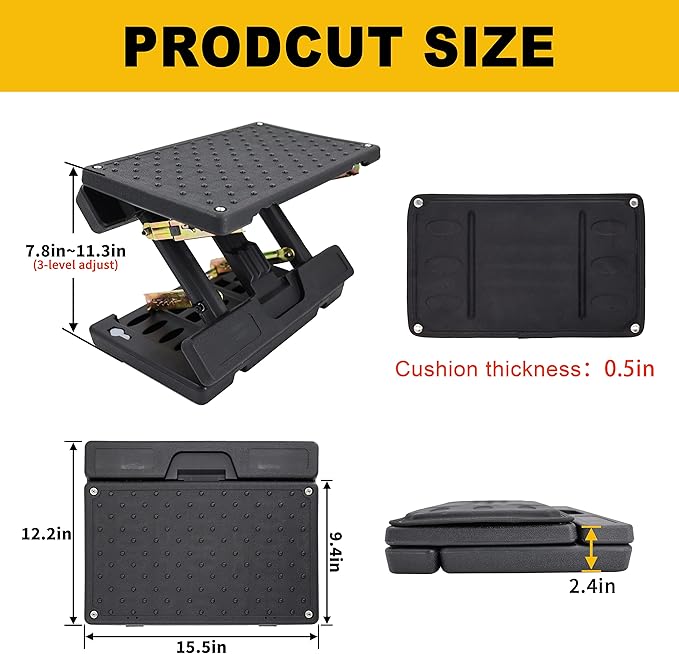 Adjustable Foot Rest Under Desk - Ergonomic Office Foot Stool with Massage, Leg Rest for Desk, Anti-Slip Design for Home & Work, Improves Posture (PB-Black)