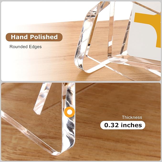 SANRUI Acrylic Business Card Holder for Desk, 1 Tier Clear Tilt Business Name Card Display Holders Stand Storage Organizer Fits 50-60 Business Cards (Horizontal, 1-Slot)