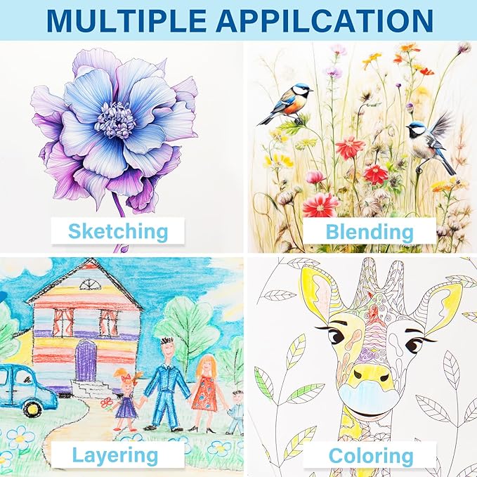 V-Opitos 48 Pack Colored Pencils Set, Pre-sharpened Coloring Pencils for Kids Beginners, Colored Pencils for Adult Coloring Books, Ideal Art Supplies for Sketching, Coloring & Painting