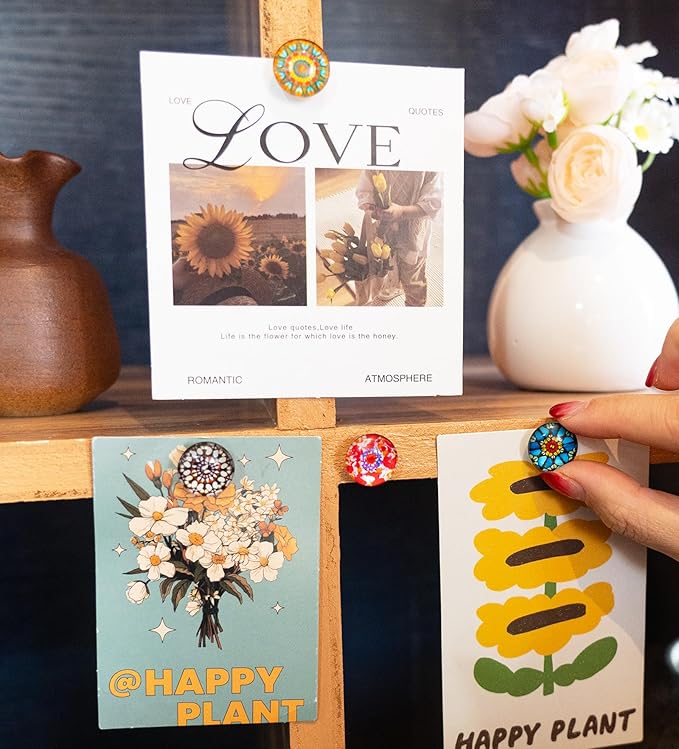 24Pcs Mandala Push Pins,Thumb Tacks for Bulletin Board,Decorative Pins Push, Cork Board Thumbtacks,Photos Wall Maps,Cute Thumbtack for Desk Accessories,Classroom,Home and Office Decor(Mandala)