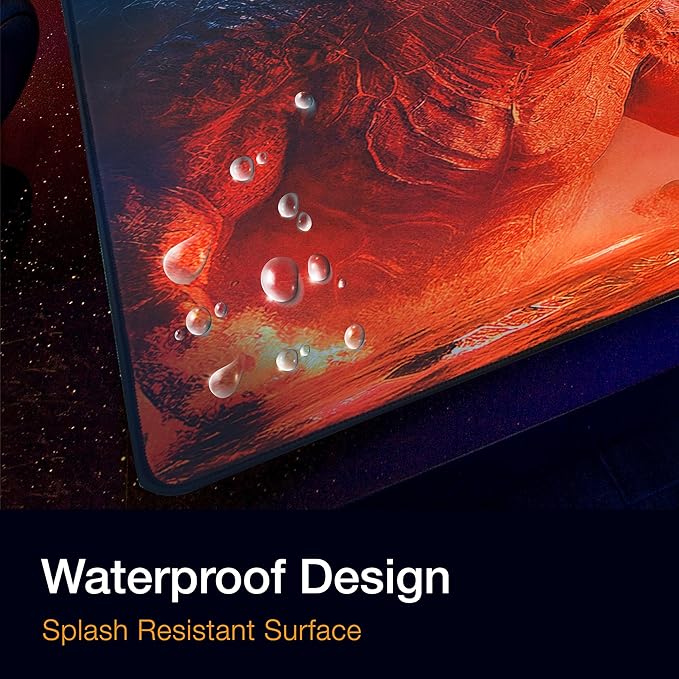 GUNMJO Dragon on fire Extended Gaming Mouse Pad, Ultra-Smooth Surface for Pixel-Precise Mouse Control, Durable Anti-Fray Stitching, Non-Slip Rubber Base, for Gamer, Office & Home, Light & Portable