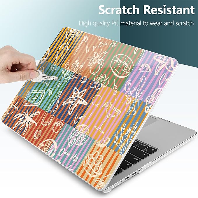 DONGKE Compatible with M4 MacBook Air 15 inch Case 2025-2023 A3241 A3114 A2941 M3 M2 Retina Display Touch ID, Plastic Hard Case & Keyboard Skin for MacBook Air 15" - Italy Mood