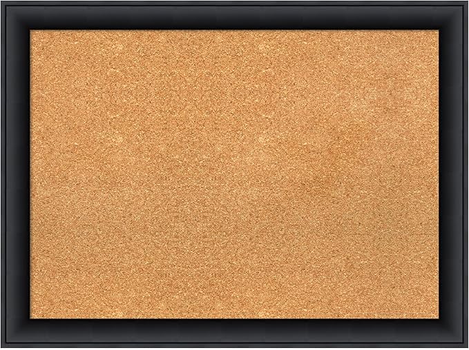 Amanti Art Natural Cork Board for Wall, 23x31 Vision Board with Black Wood Frame, Medium Corkboard Office Decor for Home Organization, Modern Contemporary Corkboard Pinboard to display items for home