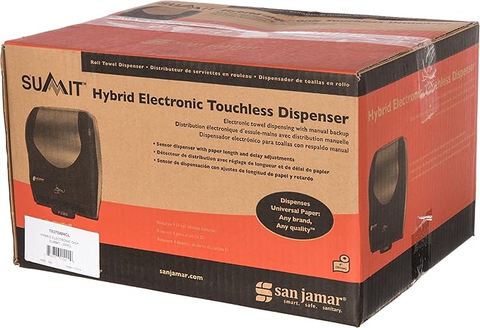 San Jamar Summit Paper Towel Dispenser Hybrid Dispenser for Bathroom, Kitchens, and Restaurants, Plastic, 10.25 x 16.75 x 13.25 Inches, White