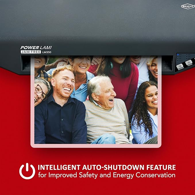 SINCHI 13" Thermal Laminator Machine – 3–10 Mil, 48s Warm-Up, 17s/Sheet, Heavy Duty No-Jam Design, Works with Cardstock & Dark Prints, Includes 10 Sheets, Ideal for Office, School & Business Use