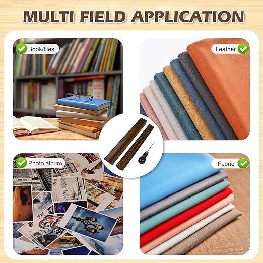 Brown Book Binding Cradle, 5 mm Hole Spacing Wood Bookbinding Punching Cradle with an Awl, Bamboo Signature Punching Cradles with Piercing Guide, Portable Book Binding Tools Kits for Book DIY Crafts