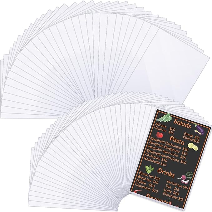 Henoyso 200 Pcs 8.5" x 14" Menu Cover Rigid Print Protectors Clear Heavy Duty Menu Holder Poster Protector Sleeve Hard Plastic Paper Sleeves for Page Sheet Photographs Document Birth Certificate