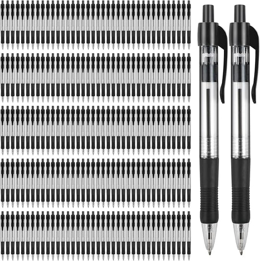 Blcculi 200 Pack Retractable Ballpoint Pens Bulk,1.0 mm Medium Point Pen,Black Gel Ink Pens,Smooth Writing Pens with Comfortable Grip for Office Supplies Journal Writing (Black Ink)