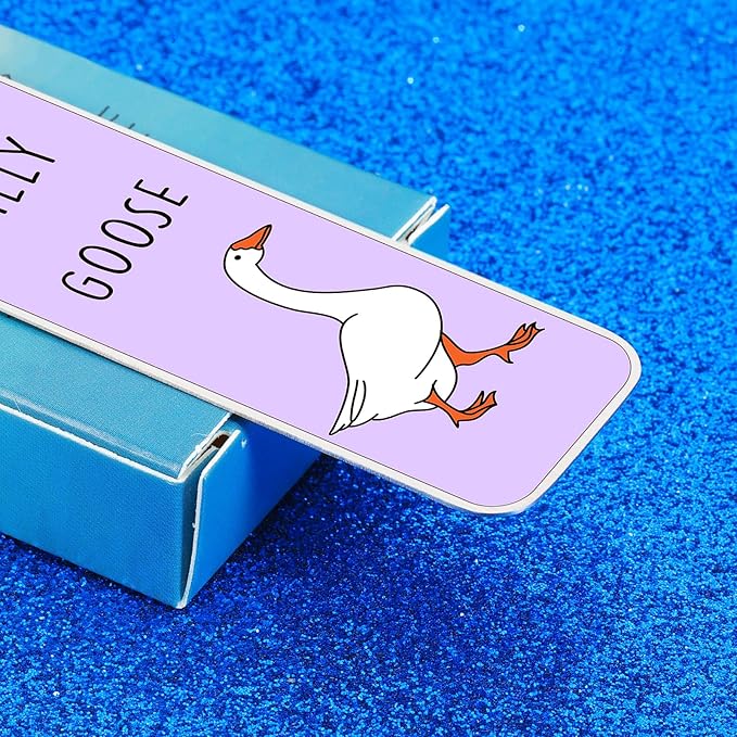 Funny Bookmarks - Cute Silly Goose Bookmarks for Women Men, Funny Book Marks for Reading Women Adults, Stocking Stuffer for Kids Teens, Christmas Birthday Silly Goose Gifts for Book Lovers Bookish