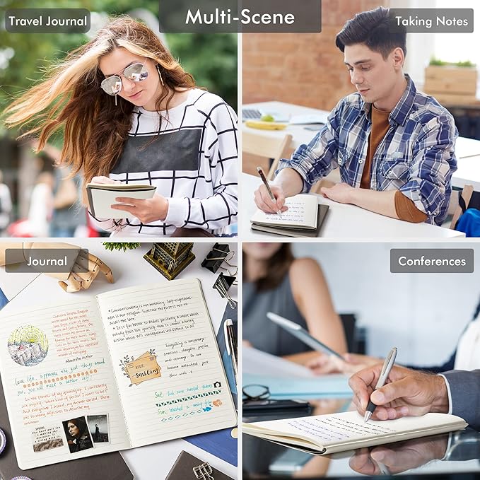 feela 36 Pack Soft Cover Journal Bulk, Lined Blank Travel Journal for Women Men Writing, Notebooks College Ruled for Work, Note Taking Notebook School Business Supplies, 8.2” x 5.5”, A5, Gray