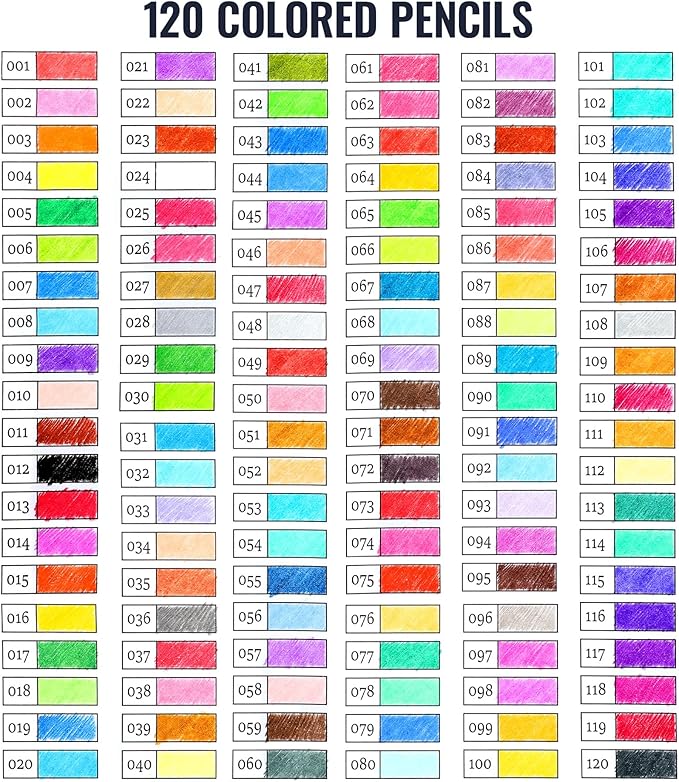 120 Pack Colored Pencils for Adult Coloring Books, Soft Core Oil Based Color Pencils with Sketch Book, Color Book, Art Supplies with Zipper Case, Gifts for Kids, Adults, Artists, Professionals