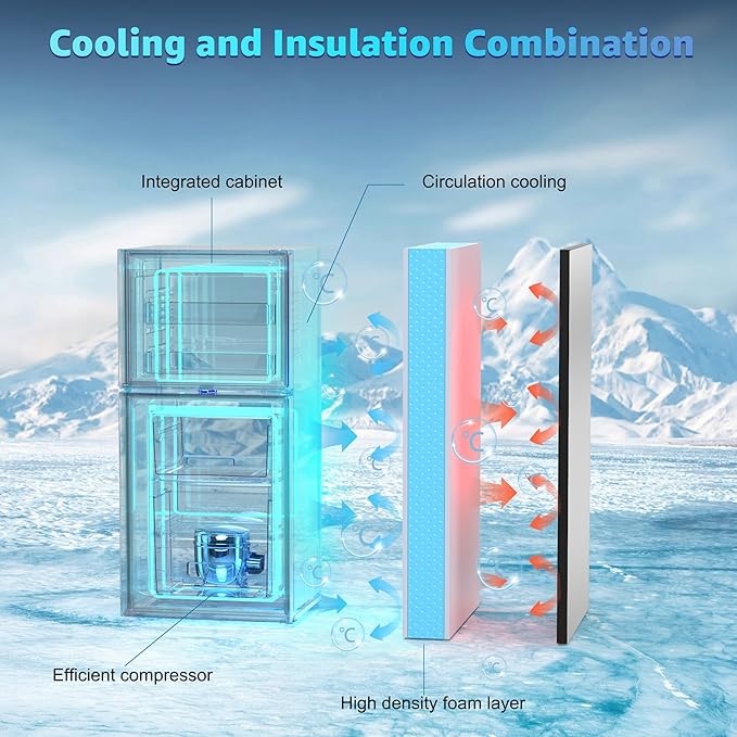 Mini Fridge with Freezer, 4.0 Cu. Ft. Double-Door Mini Refrigerator with 7-Level Adjustable Thermostat & Adjustable Glass Shelves, Compact Dorm Fridge 37 dB Low Noise for Bedroom, Apartment, Silver