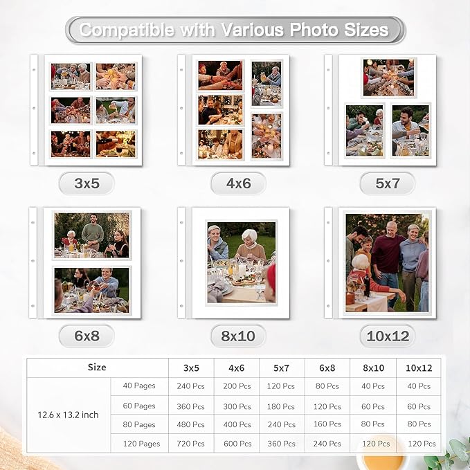 Popotop Photo Album Self Adhesive Scrapbook Album for 4x6 5x7 8x10 Pictures DIY Photo Book as Scrapbooking Supplies Kits, Birthday Gifts for Women Mom Wedding Baby Family Travel