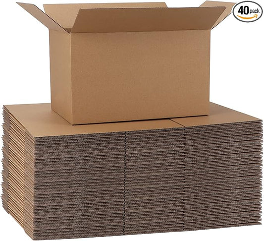 CRUGLA 40 Packs 10x6x6 Shipping Boxes Corrugated Cardboard Boxes Shipping Box Bulk for Business Packing Boxes