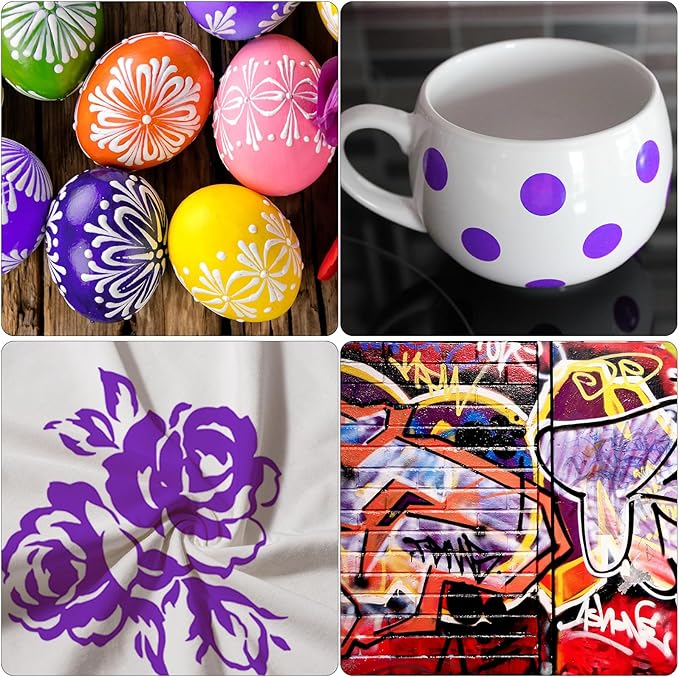 Purple Paint Pens Permanent Markers - 2 Pack Paint Markers for Metal, Rubber,Wood, Rocks, Canvas, Plastic, Dark Surface, Craft Art Supplies, Medium Tip, Quick Dry, Waterproof