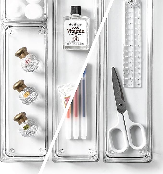 Bino 4-Piece Drawer Bin Set | THE MODULAR | Bathroom & Desk Drawer Organizer Bins - Large