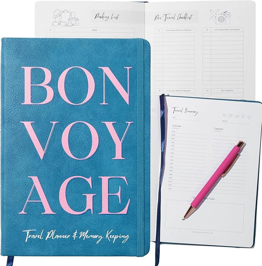 Travel Journal – Itinerary Planner Organizer & Traveling Memory Diary for Women and Men, Travel Log Book for 6 Trips with Packing Lists, Notes & Reflections, A5 Size (Undated)