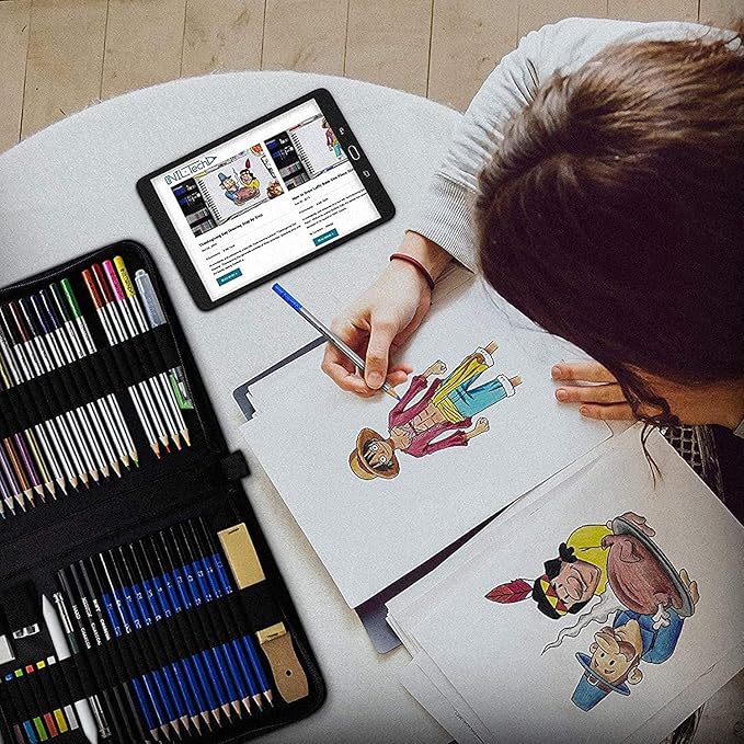 Drawing Art Supplies – 55pc Colored Pencils For Kids, Teens, And Adults Includes Charcoal, Graphite, Sketch Pencils Digital Ebook Library Of Drawing Tutorials And Sketch book