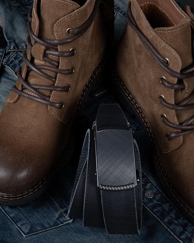 CHAOREN Mens Belt Leather Ratchet Belt - Customizable Fit, Effortless Style (35mm)