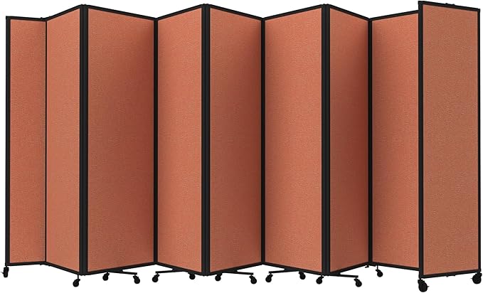 Versare Room Divider 360 Portable Wall Partition | Folding Panels | Large Freestanding Divider | Locking Wheels | Temporary Room Separator