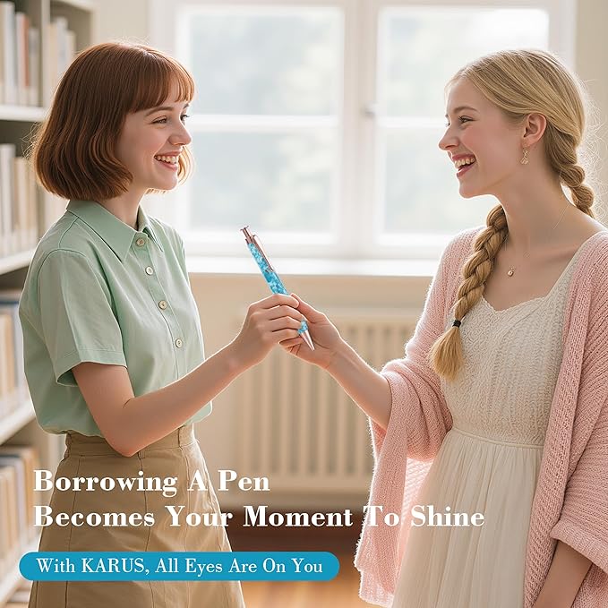 KARUS Gift Pen Set, Sustainable Refillable Ballpoint Pens with Black Ink, Stylish, Smooth Writing Pens for Women, Men, Office, Journaling, School, Thoughtful Gifting