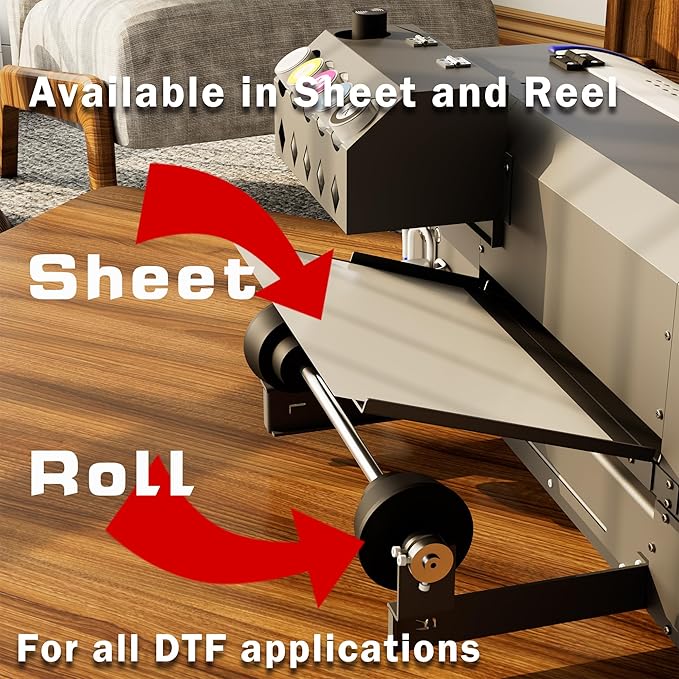 Lancelot Auto-Maintenance M1630 Pro DTF Bundle with Roll Feeder,White Ink Circulation for DIY T Shirt Printing,Doubled Speed Over L1800,L805 DTF Printer Machine(Printer+Oven+Laptop+Consumables)