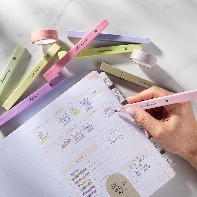 DIVERSEBEE Bible Highlighters with Soft Chisel Tip, 8 Pack Assorted Colors Pens No Bleed, Quick Dry, Cute Aesthetic Markers, Bible Study Journaling Supplies and Accessories (Figs)