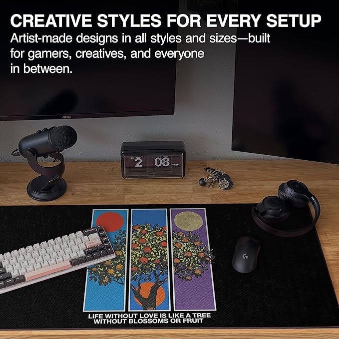 MPCO. OZGMX Large Gaming Desk Pad - 36" x 17" Duraglyde Fabric Original Desk Mats - Non-Slip, Washable, Smooth Glide for Precision Gaming & Work