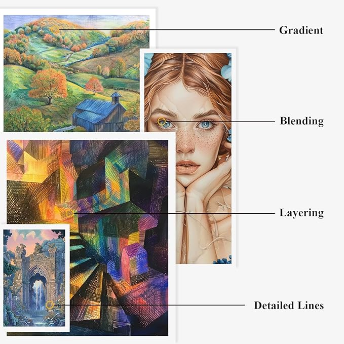 Stocking Stuffers,12-Color Rainbow Pencils Set- Multicolored Colored Pencils for Kids, Adults & Artists, Professional Art Supplies Pencils for Coloring Books, Sketching & Illustration.